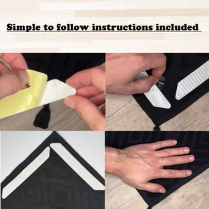 non slip rug gripper carpet mat pads anti slip strips x8 - Picture 1 of 3