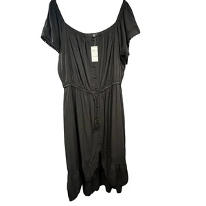 INC International Concepts schulterfreies gestreiftes Rüschenkleid Übergröße - Bild 1 von 4