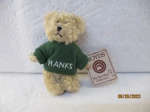 Rare Boyds 4" Plush Mini Message Bear Thanks Green Sweater Thinkin' of Ya Series - Picture 1 of 2
