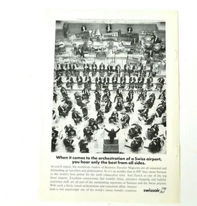 Swissair Switzerland Airlines Zurich Print Ad Advert Original Vintage 1988 D924 - Picture 1 of 4