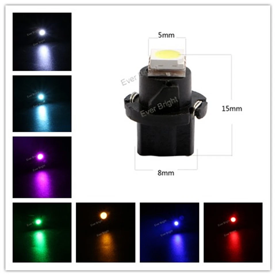 10Pcs T5 BASE 5050 1 SMD LED Wedge Dashboard Winding Light Bulb Warning Light  - Image 1 of 4