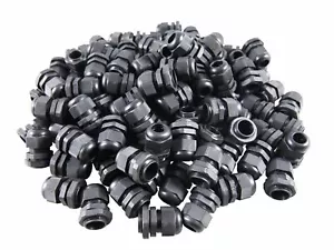 PG13.5 Black Nylon Waterproof Cable Glands 6-12mm 10 Pack - Picture 1 of 2