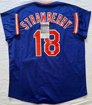 Darryl Strawberry Rare New York Mets Signed Autographed Jersey JSA COA - Image 1 of 4