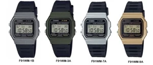 Casio Men's Digital Casual Watch ‑ F91WM-1B/F91WM-3A/F91WM-7A/F91WM-9A - Picture 1 of 9