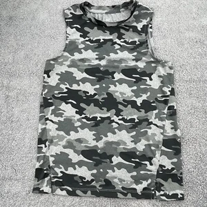 DIP Camo Tank Boys Medium 8-10 Sleeveless Black Gray Athletic Tee Lightweight - Picture 1 of 11