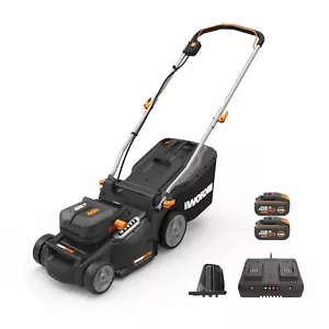 WORX Powershare Cordless Lawn Mower 550㎡ 40V 37cm Brushless x2 4.0Ah Battery - Picture 1 of 6