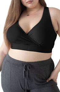 Kindred Bravely French Terry Racerback Bra - Black - Size XX-Large-B