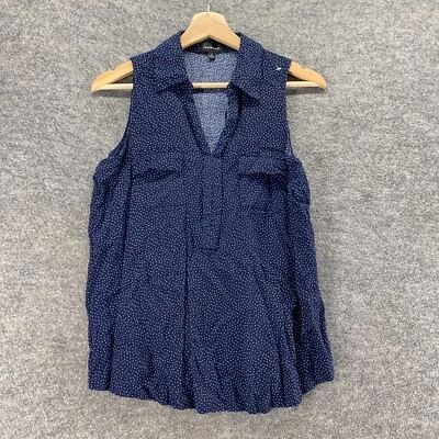 Blusa Spense Mujer M Mediana Azul Lunares Cuello Sin Mangas Correa Ancha Foto 1 de 4