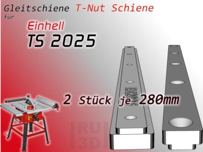 RU3D 2x280mm T-Nut Gleitschiene f. EINHELL TS 2025, Bau Schiebeschlitten o.ä.