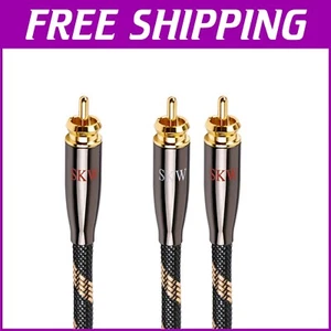 Flexible 9.8ft RCA Y Cable - Ultra-Premium Subwoofer Connection with Shielding - Picture 1 of 9