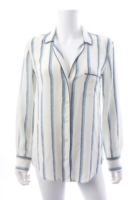 Оборудование напечатано шелковая рубашка / Ecru/синий / RRP: £298.00 - Изображение 1 из 4