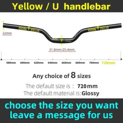 Manillar elevador completo de fibra de carbono para bicicleta de montaña 31,8 mm 580-740 mm Foto 1 de 4