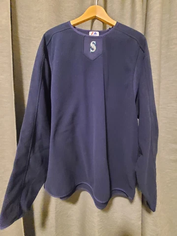 Majestic Seattle Mariners On Field Warm-Up Sweater 2XL Cover