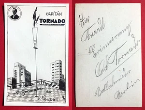 AK in Art Deco Stil Variete Zirkus Akrobatik Kapiän Tornado mit Widmung ( 15395 - Bild 1 von 1