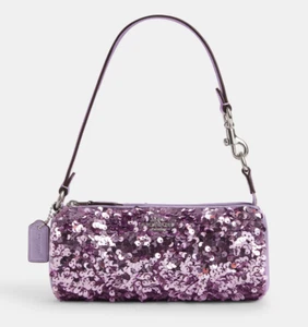 Coach Nolita Nolita Barrel Bag Sequins Wristlet Shoulder Bag ~NWT~ CQ589 Lilac - Picture 1 of 6