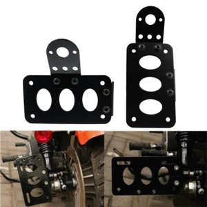Motorcycle Black Side Mount License Plate Bracket Holder For Harley Chopper Dyna - Imagen 1 de 13