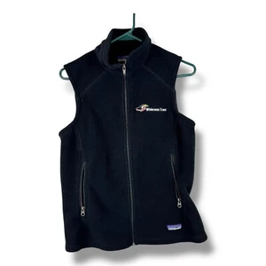Patagonia Synchilla Womens Sz M Black Vest Full Zip Up Hiking Outdoors Mountains - Picture 1 of 8
