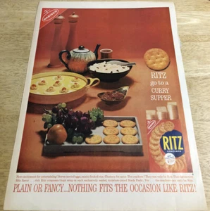 Nabisco RITZ CRACKERS 1970 Curry Cena Spread - Anuncio impreso vintage - Imagen 1 de 1