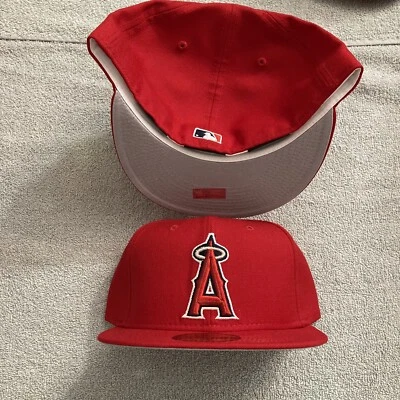 NEW Los Angeles Angels New Era Fitted Hat 7 3/4 Anaheim Club Gray UV Brim WOOL - Image 1 of 4