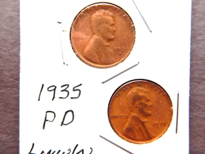 1935 (P/D) (2) Lincoln Pennies - Foto 1 di 2