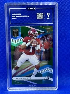 Jalen Hurts 2020 Donruss Elite #108 Green SP Rookie RC EAGLES TAG 9 Mint - Picture 1 of 2