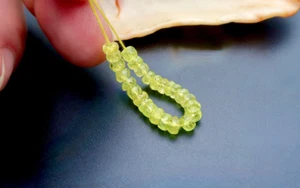 STUNNING RARE CATS EYE CHRYSOBERYL FACETED HIGH GRADE BEADS - 12.00cts - Picture 1 of 9