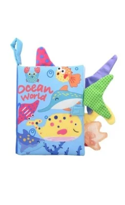 Детская книга Ocean World МЯГКАЯ ТКАНЬ Хрустящая Ткань Раннее Обучение Яркая с Хвостами - Изображение 1 из 3