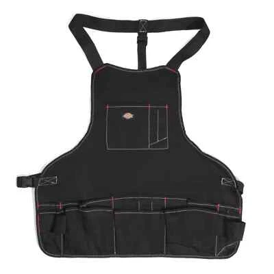 Tool Bib Apron 16 Pocket Woodworking Gardening Carpenter Black Dickies 57081