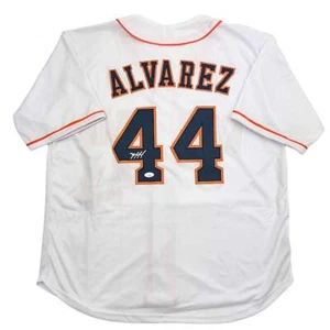Autographed/Signed Yordan Alvarez Houston White Baseball Jersey JSA COA - Picture 1 of 3