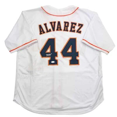 Autographed/Signed Yordan Alvarez Houston White Baseball Jersey JSA COA - Image 1 of 3