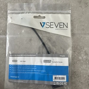 VSeven USB-C Male to DisplayPort Female Adapter Cable Black V7UCDP-BLK - Picture 1 of 2