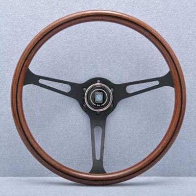 NARDI 380mm 15inch Classic Steering Wheel Mahogany Wood Black Spoke - Image 1 of 4