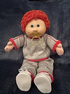 Vintage Cabbage Patch Kid Paci Tsukuda Red Hair #4 Tsukuda Clothes - Picture 1 of 13