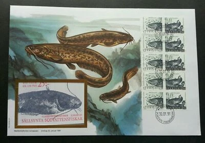 [SJ] Sweden Freshwater Fish 1991 Fauna (booklet FDC *see scan *rare - Image 1 of 4