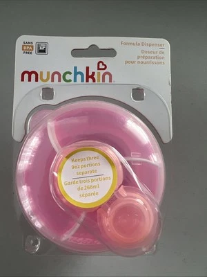 Dispensador de fórmula Munchkin rosa sin BPA contiene 3-9 oz porciones contenedor de viaje Foto 1 de 4