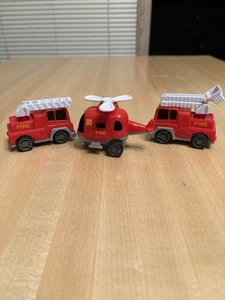 TEMI Firetrucks And Helicopter Friction Powered Vehicles 3” First Responders - Picture 1 of 8