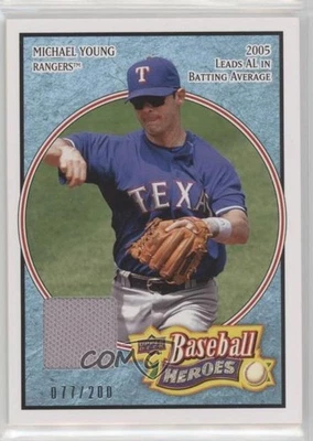 2008 Upper Deck Baseball Heroes Light Blue Memorabilia /200 Michael Young #167 - Image 1 of 2