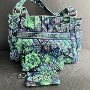Vera Bradley Blue Rhapsody Handtasche Tasche Retired Muster gesteppt, Taschen 3 Stück - Bild 1 von 23