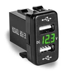 Adattatore presa caricatore auto 12V/24V doppia porta USB 12V display voltmetro per Toyota - Foto 1 di 12