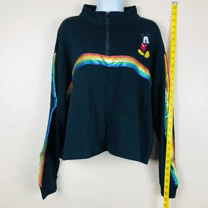 DISNEY Mickey Mouse Black Embroidery Lurex Trim Zipper Jacket SZ JUNIOR 3XL 21 - Picture 1 of 7