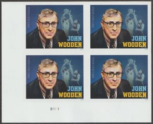 USA Sc. 5833a (F) John Wooden 2024 MNH ****NO DIE CUTS**** plate block - Picture 1 of 1
