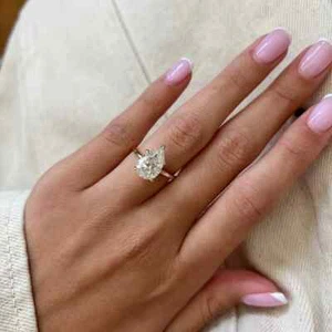 IGI 3.00 Ct Pear Cut Lab Grown CVD Diamond Solitaire Ring Solid 14k Gold E VS1 - Picture 1 of 12