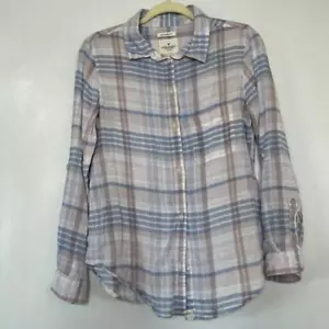 American Eagle Outfitters Womens Shirt Size Medium Button Up Long Sleeve Plaid - Picture 1 of 7