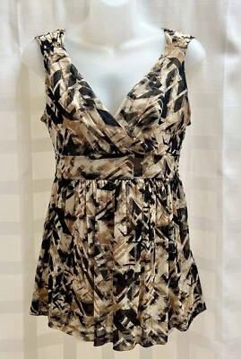 Hermosa Blusa Clásica Entier Peplum Sin Mangas Cremallera Lateral Talla Pequeña Med. PM Foto 1 de 4