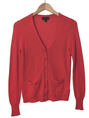 Cárdigan Suéter J Crew Mezcla Alpaca Para Mujer M Naranja Abotonado Clásico Preppy Foto 1 de 4