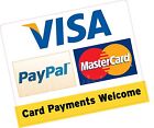 Paiements par carte bienvenue PayPal 150 x 120 mm autocollant carte de crédit vinyle boutique taxi 