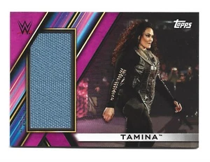 /99 Pink 2020 Topps WWE Women's Division Superstar Mat Relics #MR-TS Tamina NXT - Picture 1 of 2