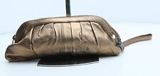 Ollie & Nic Womens Brown Gold Polyester Clutch Size Small