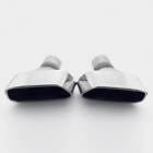 Pair 2.25" Inlet Slant Cut Square Outlet T304 Stainless Steel Exhaust Tips