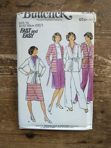 4505 Knit Cardigan Skirt & Pants Size 10 Uncut Vintage Butterick Sewing Pattern - Picture 1 of 2